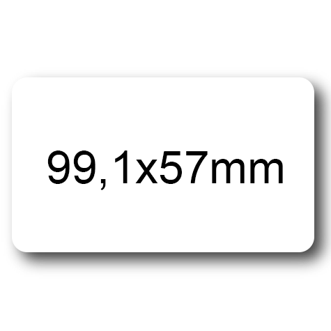 wereinaristea EtichetteAutoadesive, 99,1x57(57x99,1mm) Carta BIANCO, adesivo Permanente, angoli arrotondati, per ink-jet, laser e fotocopiatrici, su foglio A4 (210x297mm).