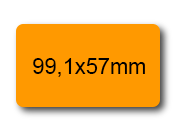 wereinaristea EtichetteAutoadesive, 99,1x57(57x99,1mm) Carta ARANCIONE, adesivo Permanente, angoli arrotondati, per ink-jet, laser e fotocopiatrici, su foglio A4 (210x297mm) bra3095AR