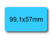 wereinaristea EtichetteAutoadesive, 99,1x57(57x99,1mm) Carta AZZURRO, adesivo Permanente, angoli arrotondati, per ink-jet, laser e fotocopiatrici, su foglio A4 (210x297mm).