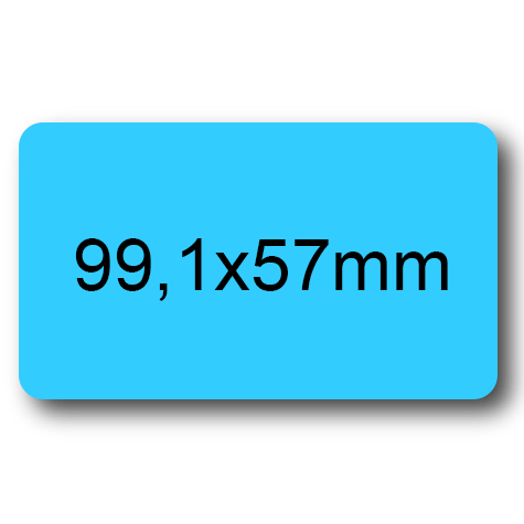 wereinaristea EtichetteAutoadesive, 99,1x57(57x99,1mm) Carta AZZURRO, adesivo Permanente, angoli arrotondati, per ink-jet, laser e fotocopiatrici, su foglio A4 (210x297mm).