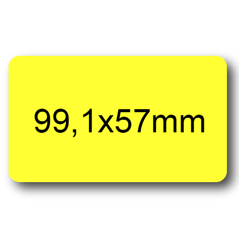 wereinaristea EtichetteAutoadesive, 99,1x57(57x99,1mm) Carta GIALLO, adesivo Permanente, angoli arrotondati, per ink-jet, laser e fotocopiatrici, su foglio A4 (210x297mm).