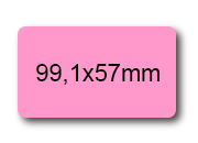 wereinaristea EtichetteAutoadesive, 99,1x57(57x99,1mm) Carta ROSA, adesivo Permanente, angoli arrotondati, per ink-jet, laser e fotocopiatrici, su foglio A4 (210x297mm) bra3095RS
