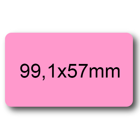 wereinaristea EtichetteAutoadesive, 99,1x57(57x99,1mm) Carta ROSA, adesivo Permanente, angoli arrotondati, per ink-jet, laser e fotocopiatrici, su foglio A4 (210x297mm).