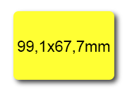 wereinaristea EtichetteAutoadesive, 99,1x67,7(67,7x99,1mm) Carta GIALLO, adesivo Permanente, angoli arrotondati, per ink-jet, laser e fotocopiatrici, su foglio A4 (210x297mm) bra3096GI