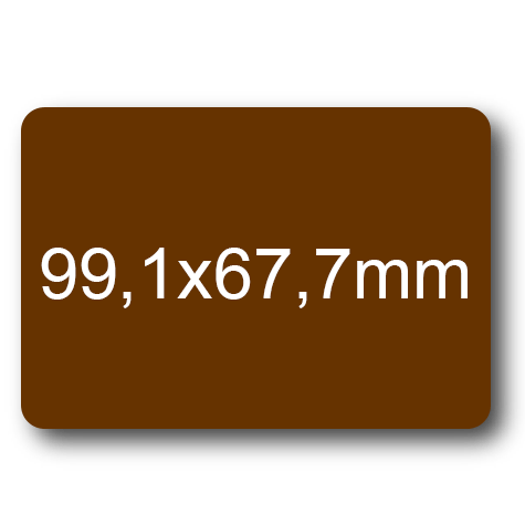 wereinaristea EtichetteAutoadesive, 99,1x67,7(67,7x99,1mm) Carta MARRONE, adesivo Permanente, angoli arrotondati, per ink-jet, laser e fotocopiatrici, su foglio A4 (210x297mm).