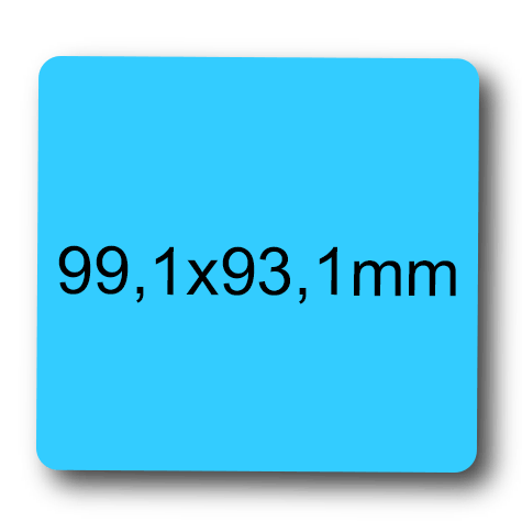 wereinaristea EtichetteAutoadesive, 99,1x93,1(93,1x99,1mm) Carta AZZURRO, adesivo Permanente, angoli arrotondati, per ink-jet, laser e fotocopiatrici, su foglio A4 (210x297mm).