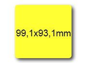 wereinaristea EtichetteAutoadesive, 99,1x93,1(93,1x99,1mm) Carta GIALLO, adesivo Permanente, angoli arrotondati, per ink-jet, laser e fotocopiatrici, su foglio A4 (210x297mm) bra3097GI