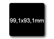 wereinaristea EtichetteAutoadesive, 99,1x93,1(93,1x99,1mm) Carta NERO, adesivo Permanente, angoli arrotondati, per ink-jet, laser e fotocopiatrici, su foglio A4 (210x297mm).
