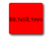 wereinaristea EtichetteAutoadesive, 99,1x93,1(93,1x99,1mm) Carta ROSSO, adesivo Permanente, angoli arrotondati, per ink-jet, laser e fotocopiatrici, su foglio A4 (210x297mm).
