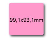 wereinaristea EtichetteAutoadesive, 99,1x93,1(93,1x99,1mm) Carta ROSA, adesivo Permanente, angoli arrotondati, per ink-jet, laser e fotocopiatrici, su foglio A4 (210x297mm).