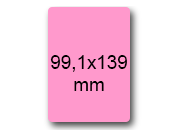 wereinaristea EtichetteAutoadesive, 99,1x139(139x99,1mm) Carta ROSA, adesivo Permanente, angoli arrotondati, per ink-jet, laser e fotocopiatrici, su foglio A4 (210x297mm).