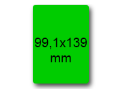 wereinaristea EtichetteAutoadesive, 99,1x139(139x99,1mm) Carta VERDE, adesivo Permanente, angoli arrotondati, per ink-jet, laser e fotocopiatrici, su foglio A4 (210x297mm) bra3098VE