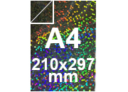carta FilmMetallizzatoOlografico InkJet, GranaFINE, A4, 165gr stampabile con Ink-Jet, riflessi a grana fine, 165grammi x mq BRA3100