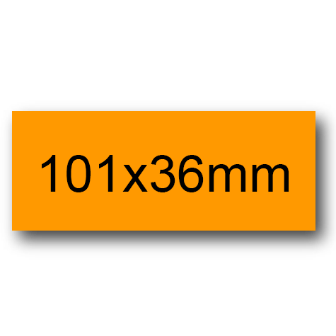 wereinaristea EtichetteAutoadesive, 101x36(36x101mm) Carta ARANCIONE, adesivo Permanente, angoli a spigolo, per ink-jet, laser e fotocopiatrici, su foglio A4 (210x297mm).