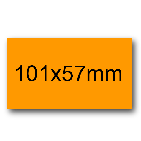 wereinaristea EtichetteAutoadesive, 101x57(57x101mm) Carta ARANCIONE, adesivo Permanente, angoli a spigolo, per ink-jet, laser e fotocopiatrici, su foglio A4 (210x297mm).