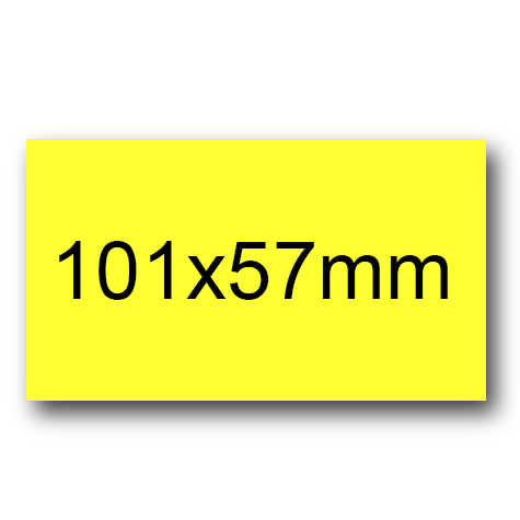 wereinaristea EtichetteAutoadesive, 101x57(57x101mm) Carta GIALLO, adesivo Permanente, angoli a spigolo, per ink-jet, laser e fotocopiatrici, su foglio A4 (210x297mm).