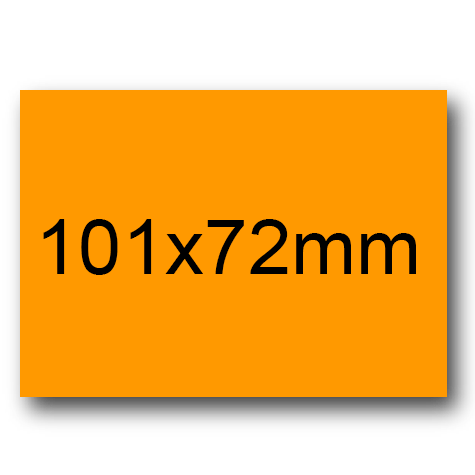 wereinaristea EtichetteAutoadesive. in carta. 101x72(72x101mm) Carta ARANCIONE, adesivo Permanente, angoli a spigolo, per ink-jet, laser e fotocopiatrici, su foglio A4 (210x297mm).