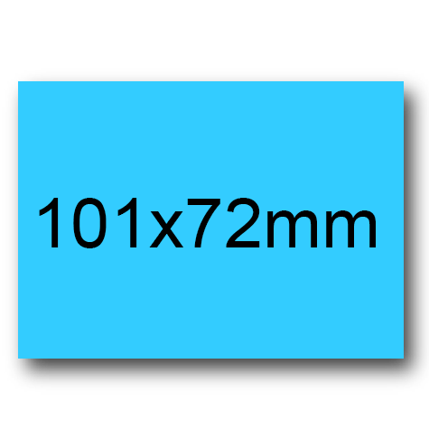 wereinaristea EtichetteAutoadesive, 101x72(72x101mm) Carta AZZURRO, adesivo Permanente, angoli a spigolo, per ink-jet, laser e fotocopiatrici, su foglio A4 (210x297mm).