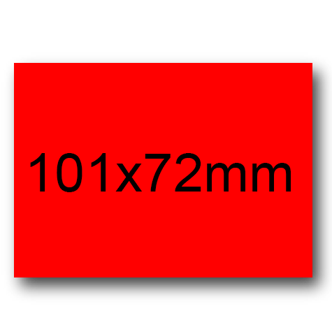 wereinaristea EtichetteAutoadesive, 101x72(72x101mm) Carta ROSSO, adesivo Permanente, angoli a spigolo, per ink-jet, laser e fotocopiatrici, su foglio A4 (210x297mm).