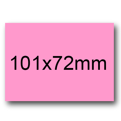 wereinaristea EtichetteAutoadesive, 101x72(72x101mm) Carta ROSA, adesivo Permanente, angoli a spigolo, per ink-jet, laser e fotocopiatrici, su foglio A4 (210x297mm).
