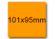 wereinaristea EtichetteAutoadesive, 101x95(95x101mm) Carta ARANCIONE, adesivo Permanente, angoli a spigolo, per ink-jet, laser e fotocopiatrici, su foglio A4 (210x297mm) bra3107ar