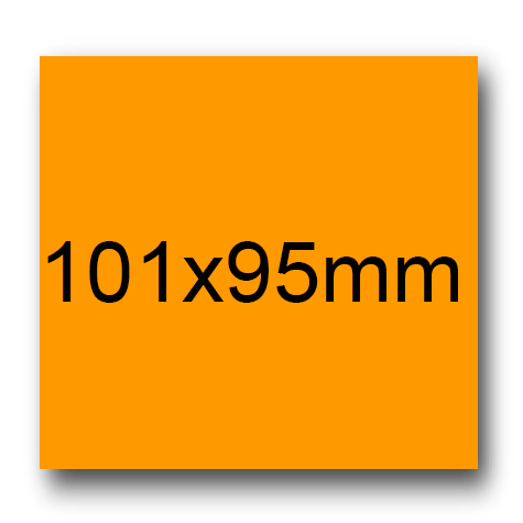 wereinaristea EtichetteAutoadesive, 101x95(95x101mm) Carta ARANCIONE, adesivo Permanente, angoli a spigolo, per ink-jet, laser e fotocopiatrici, su foglio A4 (210x297mm).