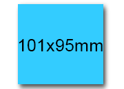 wereinaristea EtichetteAutoadesive, 101x95(95x101mm) Carta AZZURRO, adesivo Permanente, angoli a spigolo, per ink-jet, laser e fotocopiatrici, su foglio A4 (210x297mm) bra3107AZ