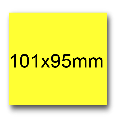 wereinaristea EtichetteAutoadesive, 101x95(95x101mm) Carta GIALLO, adesivo Permanente, angoli a spigolo, per ink-jet, laser e fotocopiatrici, su foglio A4 (210x297mm).