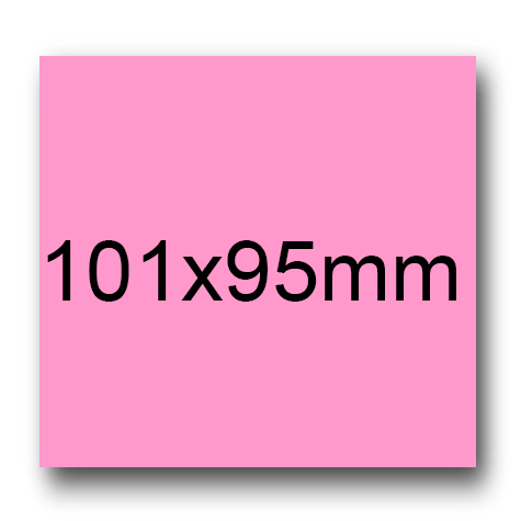 wereinaristea EtichetteAutoadesive, 101x95(95x101mm) Carta ROSA, adesivo Permanente, angoli a spigolo, per ink-jet, laser e fotocopiatrici, su foglio A4 (210x297mm).
