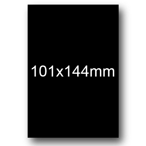 wereinaristea EtichetteAutoadesive, 101x144(144x101mm) Carta NERO, adesivo Permanente, angoli arrotondati, per ink-jet, laser e fotocopiatrici, su foglio A4 (210x297mm).
