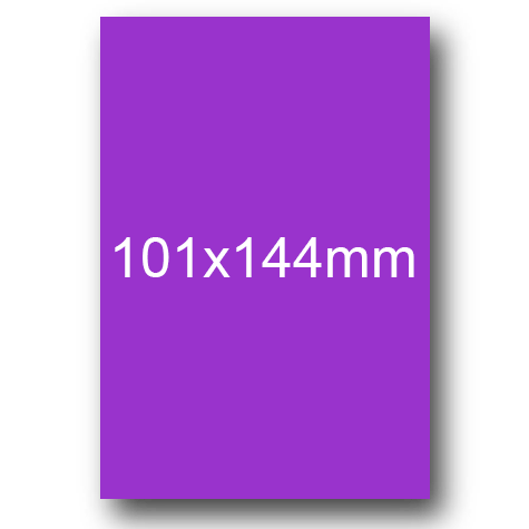 wereinaristea EtichetteAutoadesive, 101x144(144x101mm) Carta VIOLA, adesivo Permanente, angoli arrotondati, per ink-jet, laser e fotocopiatrici, su foglio A4 (210x297mm).