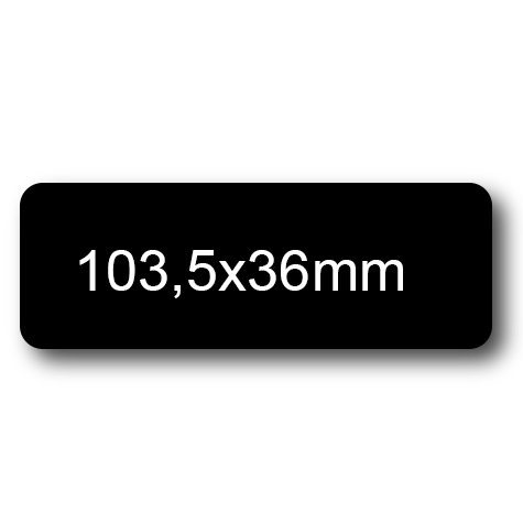wereinaristea EtichetteAutoadesive, 103,5x36(36x103,5mm) Carta NERO, adesivo Permanente, angoli arrotondati, per ink-jet, laser e fotocopiatrici, su foglio A4 (210x297mm).