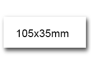 wereinaristea EtichetteAutoadesive, 105x35(35x105mm) Carta BIANCO, adesivo Permanente, angoli a spigolo, per ink-jet, laser e fotocopiatrici, su foglio A4 (210x297mm).