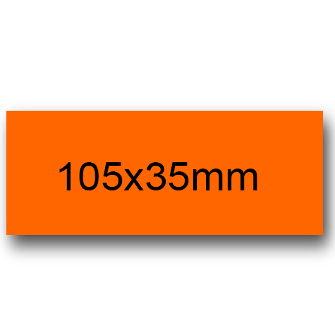 wereinaristea EtichetteAutoadesive, COPRENTE fluorescente, 105x35(35x105mm) Carta ARANCIONE FLUORESCENTE, adesivo PERMANENTE, angoli a spigolo, per laser e fotocopiatrici, ideali per spedire corrispondenza, pacchi, identificare prodotti e offerte speciali, su foglio A4 (210x297mm).