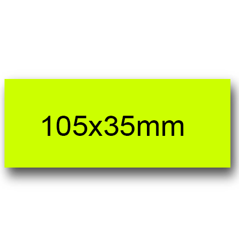 wereinaristea EtichetteAutoadesive, COPRENTE fluorescente, 105x35(35x105mm) Carta GIALLO FLUORESCENTE, adesivo PERMANENTE, angoli a spigolo, per laser e fotocopiatrici, ideali per spedire corrispondenza, pacchi, identificare prodotti e offerte speciali, su foglio A4 (210x297mm).
