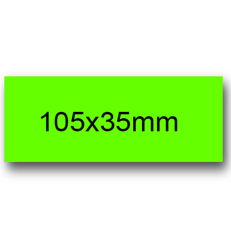 wereinaristea EtichetteAutoadesive, COPRENTE fluorescente, 105x35(35x105mm) Carta VERDE FLUORESCENTE, adesivo PERMANENTE, angoli a spigolo, per laser e fotocopiatrici, ideali per spedire corrispondenza, pacchi, identificare prodotti e offerte speciali, su foglio A4 (210x297mm).