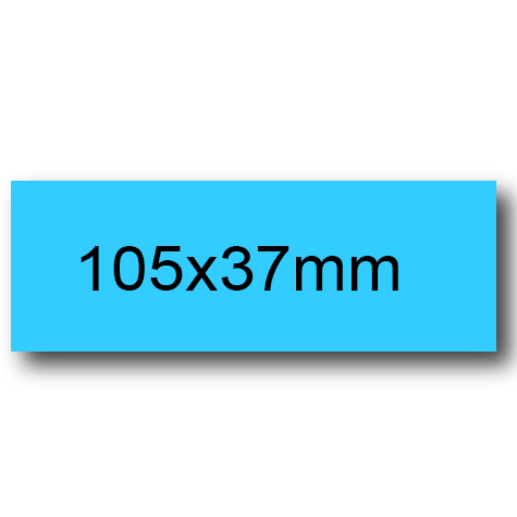 wereinaristea EtichetteAutoadesive, 105x37(37x105mm) Carta AZZURRO, adesivo Permanente, angoli a spigolo, per ink-jet, laser e fotocopiatrici, su foglio A4 (210x297mm).