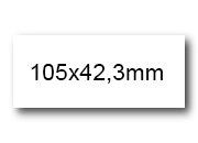 wereinaristea EtichetteAutoadesive, 105x42,3(42,3x105mm) Carta BIANCO, adesivo Permanente, angoli a spigolo, per ink-jet, laser e fotocopiatrici, su foglio A4 (210x297mm).