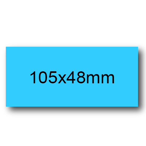 wereinaristea EtichetteAutoadesive, 105x48(48x105mm) Carta AZZURRO, adesivo Permanente, angoli a spigolo, per ink-jet, laser e fotocopiatrici, su foglio A4 (210x297mm).