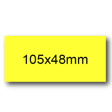wereinaristea EtichetteAutoadesive, 105x48(48x105mm) Carta GIALLO, adesivo Permanente, angoli a spigolo, per ink-jet, laser e fotocopiatrici, su foglio A4 (210x297mm).