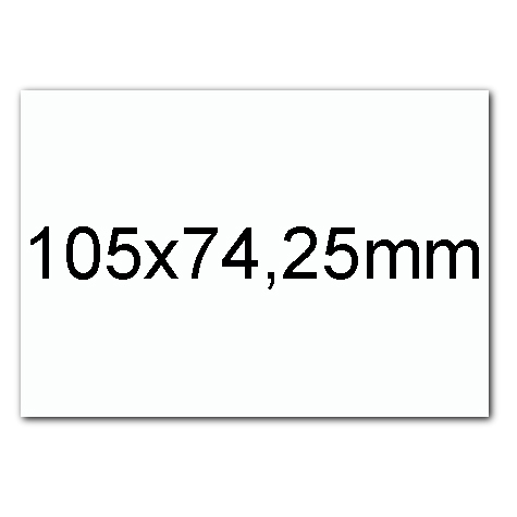 wereinaristea EtichetteAutoadesive, COPRENTE, 105x74CartaBIANCA RIMOVIBILE angoli a spigolo, 8 etichette su foglio A4(210x297mm), adesivo permanente, per ink-jet, laser e fotocopiatrici, (74x105mm).