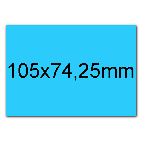 wereinaristea EtichetteAutoadesive, carta, 105x74CartaAZURRO angoli a spigolo, 8 etichette su foglio A4(210x297mm), adesivo permanente, per ink-jet, laser e fotocopiatrici, (74x105mm).