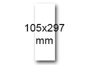 wereinaristea EtichetteAutoadesive, COPRENTE, 105x297(297x105mm) Carta BIANCO, adesivo Permanente, angoli a spigolo, per ink-jet, laser e fotocopiatrici, su foglio A4 (210x297mm).