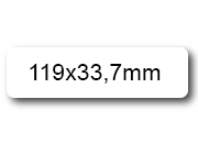 wereinaristea EtichetteAutoadesive, 119x33,7(33,7x119mm) Carta BIANCO, adesivo Permanente, angoli arrotondati, per ink-jet, laser e fotocopiatrici, su foglio A4 (210x297mm) bra3135