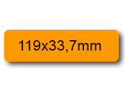 wereinaristea EtichetteAutoadesive, 119x33,7(33,7x119mm) Carta ARANCIONE, adesivo Permanente, angoli arrotondati, per ink-jet, laser e fotocopiatrici, su foglio A4 (210x297mm).