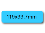 wereinaristea EtichetteAutoadesive, 119x33,7(33,7x119mm) Carta AZZURRO, adesivo Permanente, angoli arrotondati, per ink-jet, laser e fotocopiatrici, su foglio A4 (210x297mm).