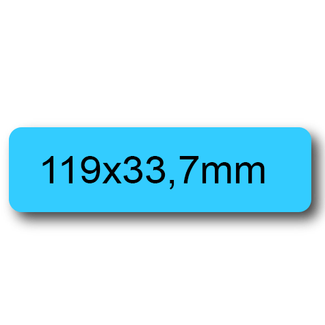 wereinaristea EtichetteAutoadesive, 119x33,7(33,7x119mm) Carta AZZURRO, adesivo Permanente, angoli arrotondati, per ink-jet, laser e fotocopiatrici, su foglio A4 (210x297mm).