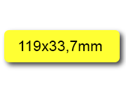 wereinaristea EtichetteAutoadesive, 119x33,7(33,7x119mm) Carta GIALLO, adesivo Permanente, angoli arrotondati, per ink-jet, laser e fotocopiatrici, su foglio A4 (210x297mm) bra3135GI