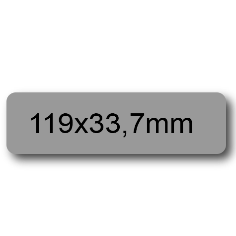 wereinaristea EtichetteAutoadesive, 119x33,7(33,7x119mm) Carta GRIGIO, adesivo Permanente, angoli arrotondati, per ink-jet, laser e fotocopiatrici, su foglio A4 (210x297mm).