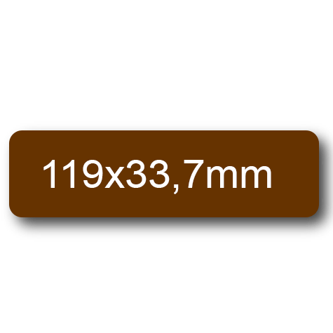 wereinaristea EtichetteAutoadesive, 119x33,7(33,7x119mm) Carta MARRONE, adesivo Permanente, angoli arrotondati, per ink-jet, laser e fotocopiatrici, su foglio A4 (210x297mm).